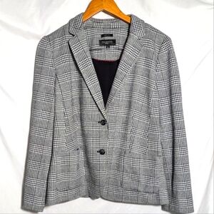 Women's Talbots Black & White Blazer, Classic Contemporary, Cotton Blend, Sz 16P